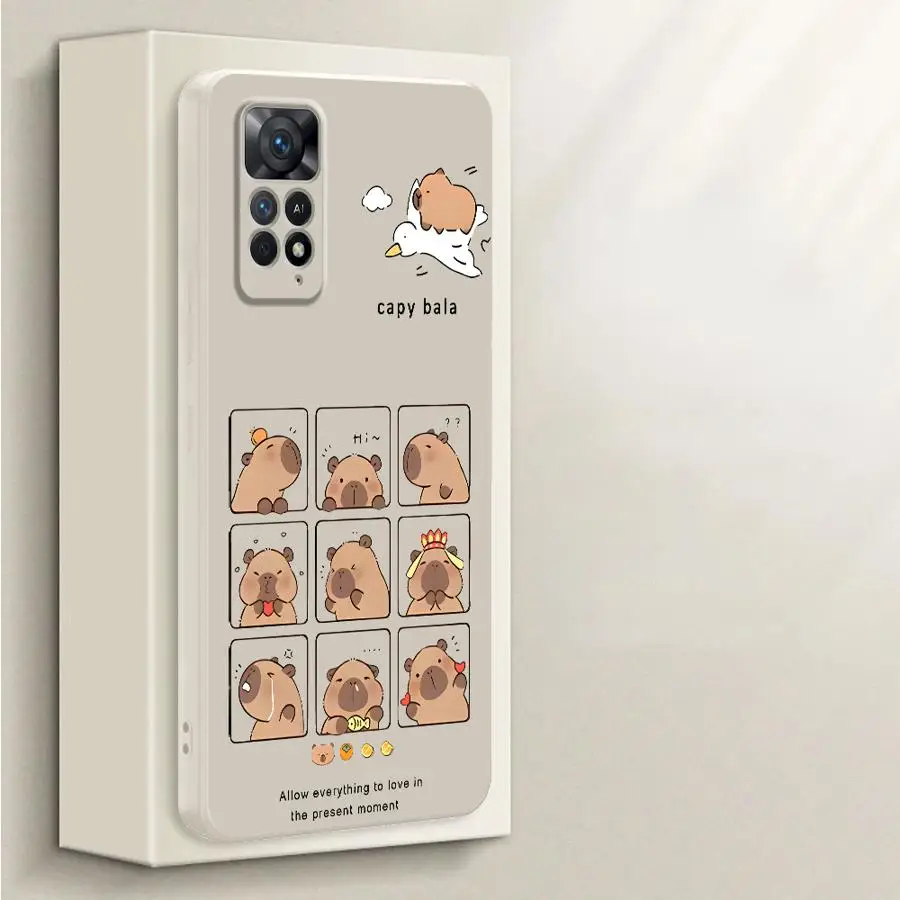 Funda de teléfono para Xiaomi Redmi Note 10Lite 13 12 ProPlus 14 Pro Plus 12s 10 11 Pro 11s 10 funda suave dibujos animados lindo capibara - imagen 2