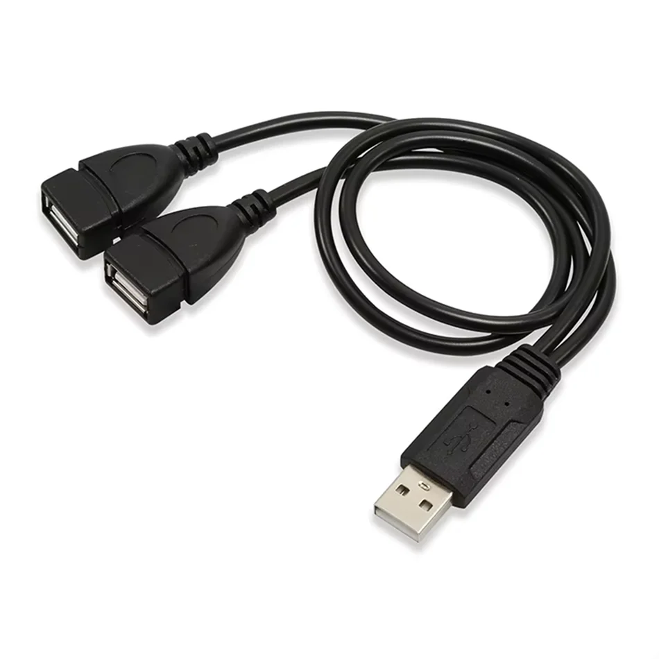 1 enchufe macho a 2 enchufes hembra USB 2,0 línea de extensión Cable de datos adaptador de corriente convertidor divisor Cable USB 2,0 15/30cm - imagen 2