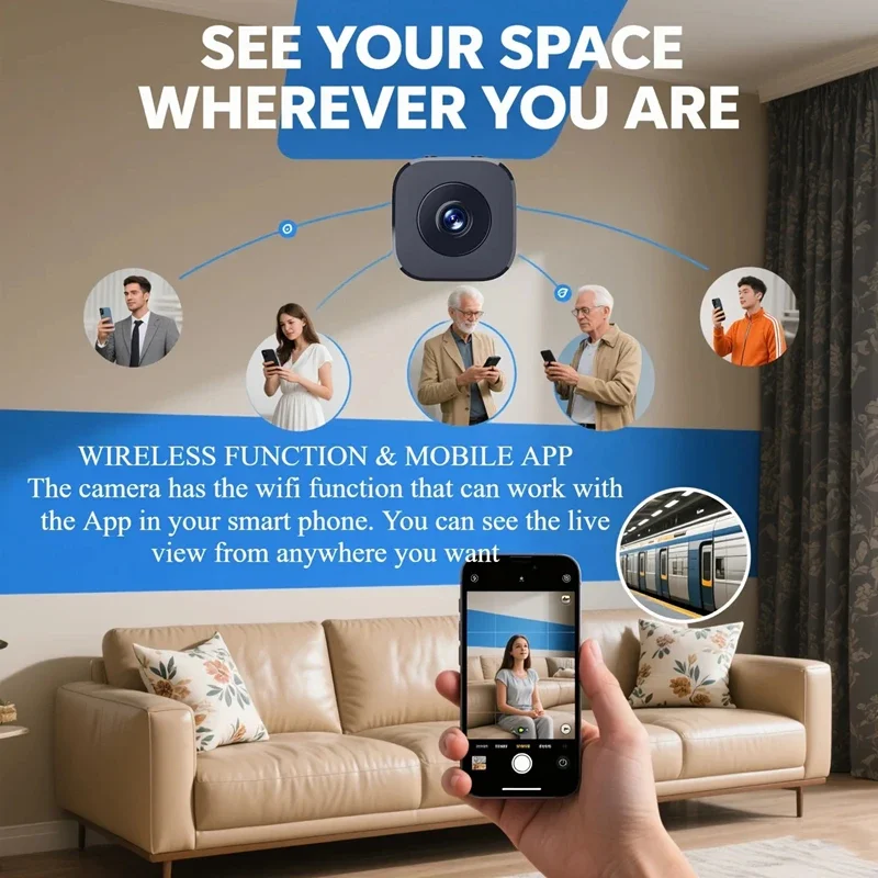 Mini cámara de seguridad 6K inalámbrica 2,4G WiFi monitoreo protección de seguridad visión nocturna remota vigilancia hogar inteligente 2025 nuevo - imagen 5