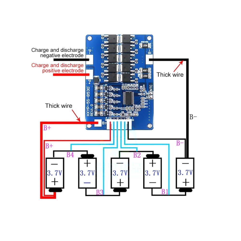 5s BMS 18650 placa de protección de baterías de iones de litio módulo de placa de carga 21v circuito de protección de corriente de equilibrio - imagen 3