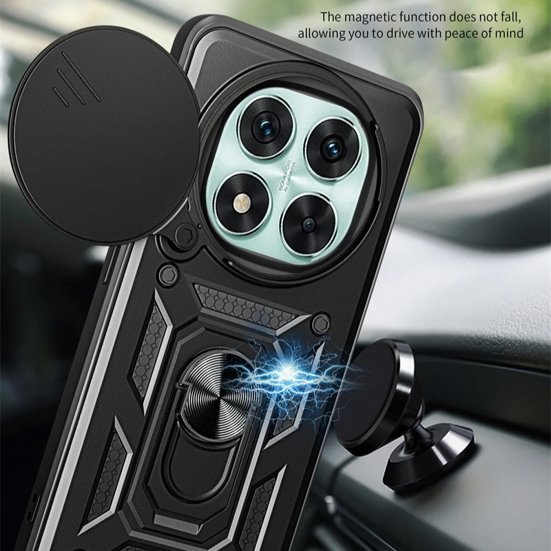 Funda protectora para Xiaomi Redmi 14 Pro 5G Note 14 Pro + Plus, protección de lente con anillo, soporte magnético, Fundas - imagen 3