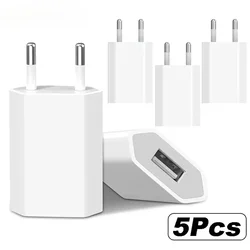 Cargador USB Rápido 5V/1A Enchufe UE para iPhone Samsung Xiaomi Huawei