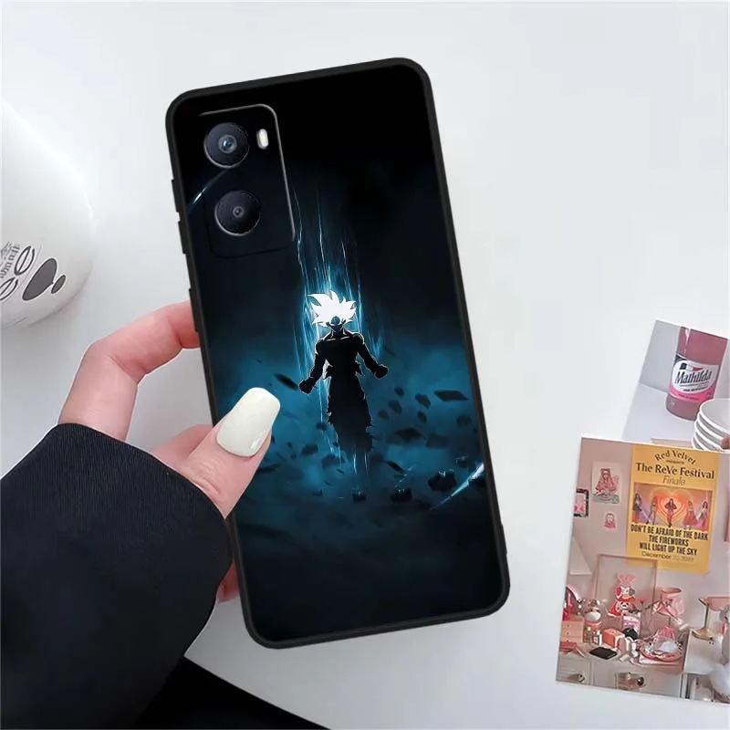 D-Dragon Ball Cool Son Goku funda para OPPO Reno 11 10 9 8 7 6 5 4 2 Z SE Lite Plus Pro 4G 5G funda de teléfono negra - imagen 5