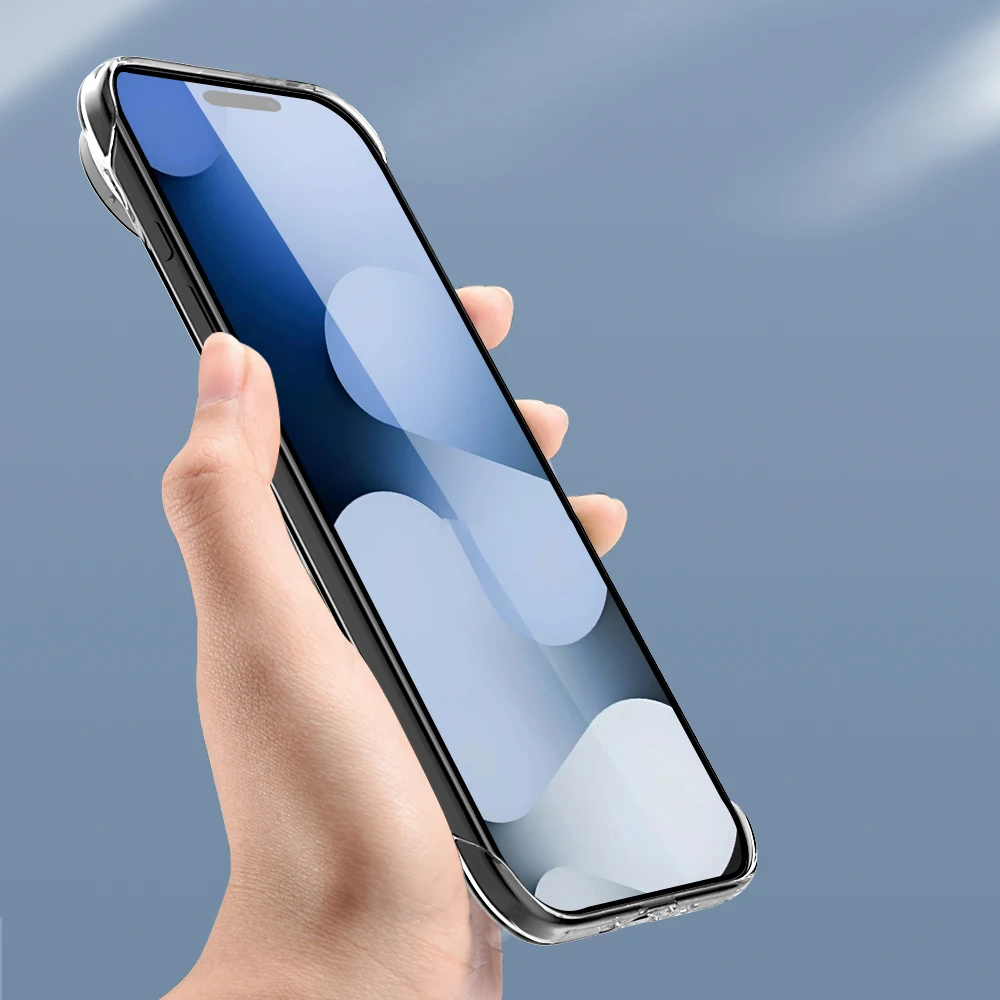 Estuche rígido transparente de medio paquete para iPhone 17 Air 16 15 14 13 12 11 Pro Max Plus Mini 16E contraportada transparente sin bisel ultrafino - imagen 3