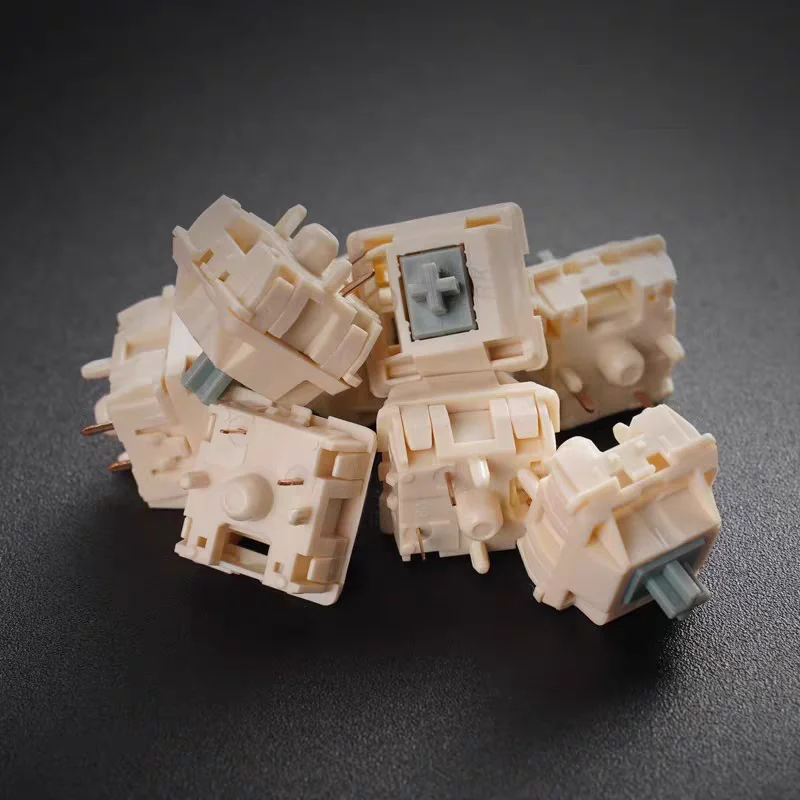 Rk-interruptor de lluvia nebuloso V2, 5 pines, eje lineal POM LY de alta fidelidad para personalización de teclado mecánico, interruptores DIY, lubricación de fábrica de PC - imagen 2