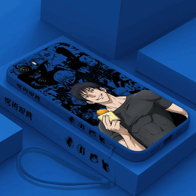 Funda de teléfono de Anime Jujutsu Kaisen Toji para Xiaomi Redmi Note 13, 12, 12Pro, 11, 11S, 11T, 10S, 10 Pro Plus, 5G, cuerda líquida izquierda - imagen 4