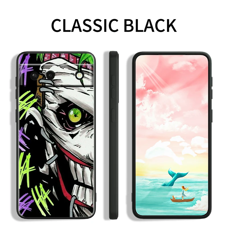 Funda de teléfono de silicona negra a prueba de golpes, carcasa de villana The j-joker con personalidad para Google Pixel 9, 8, 7A, 7, 6A, 6, 5A, 5, 4, 4A, XL, 5G - imagen 4