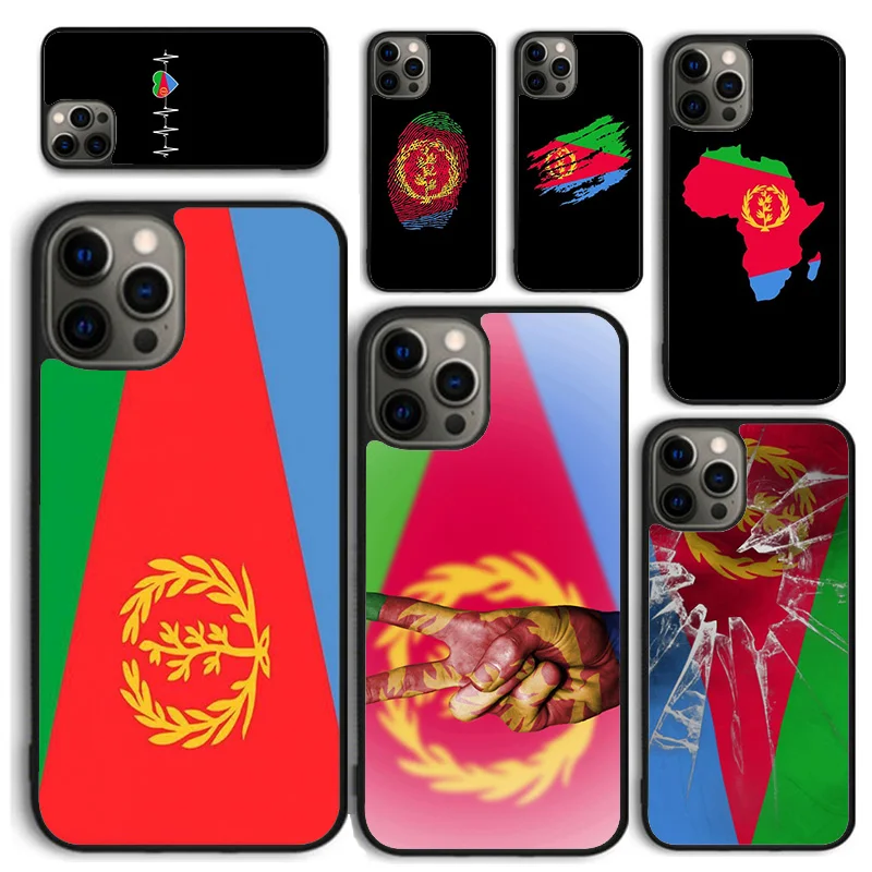 Funda de teléfono con bandera de Eritrea para iPhone 17 Air 16 Coque 15 14 12 13 PLUS 11 PRO MAX, carcasa trasera