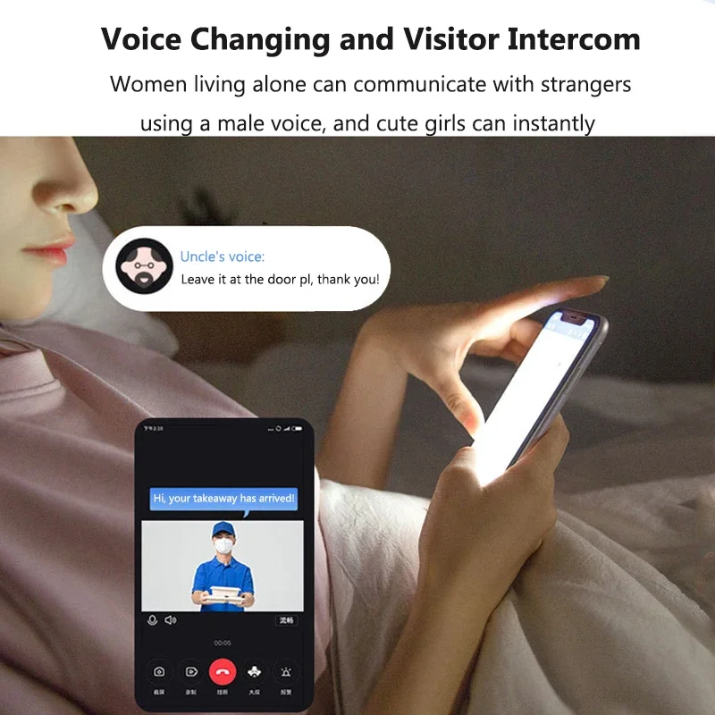 Timbre de vídeo WiFi, sistema de intercomunicación bidireccional inalámbrico, timbre de visión nocturna IR, cambio de voz, cámara de timbre de puerta de seguridad inteligente para el hogar - imagen 5