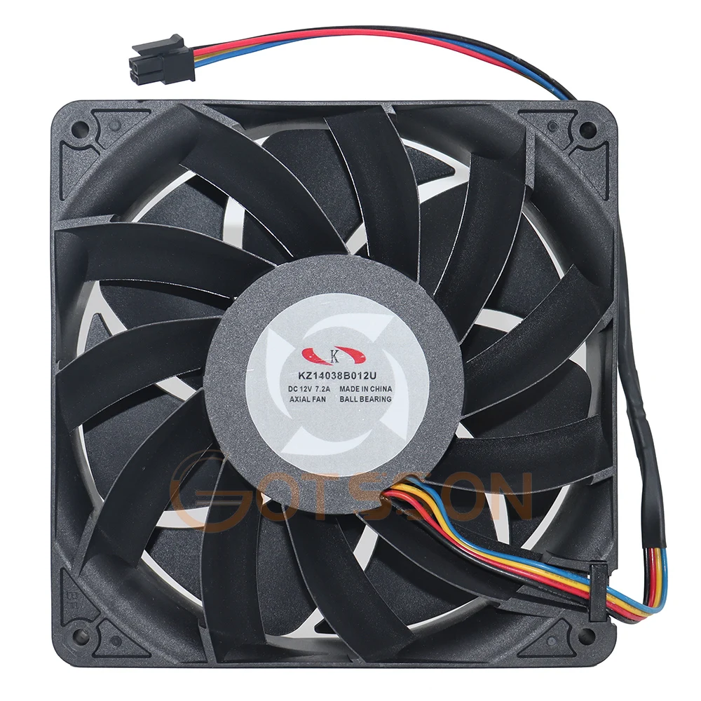 Nuevo ventilador Whatsminer M20 M21 D1 D3 M10 enfriador 4 pines 14038 ventilador KZ14038B012U 12V 7.2A M30 M31 M32 M50 ventilador de refrigeración de minero 2x2 pines - imagen 3