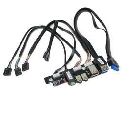 Cable Adaptador Panel Frontal PC USB-C 2.0/3.0 Audio HD LED