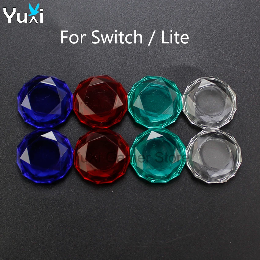 YuXi 2 uds Joystick de cristal funda de agarre de pulgar tapas de palo analógico para interruptor NS/Switch Lite