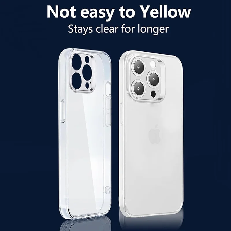 Funda suave de silicona Original de lujo ultrafina para iPhone, carcasa transparente para iPhone 16, 15, 14, 13, 12, 11 Pro Max Plus, Mini - imagen 3