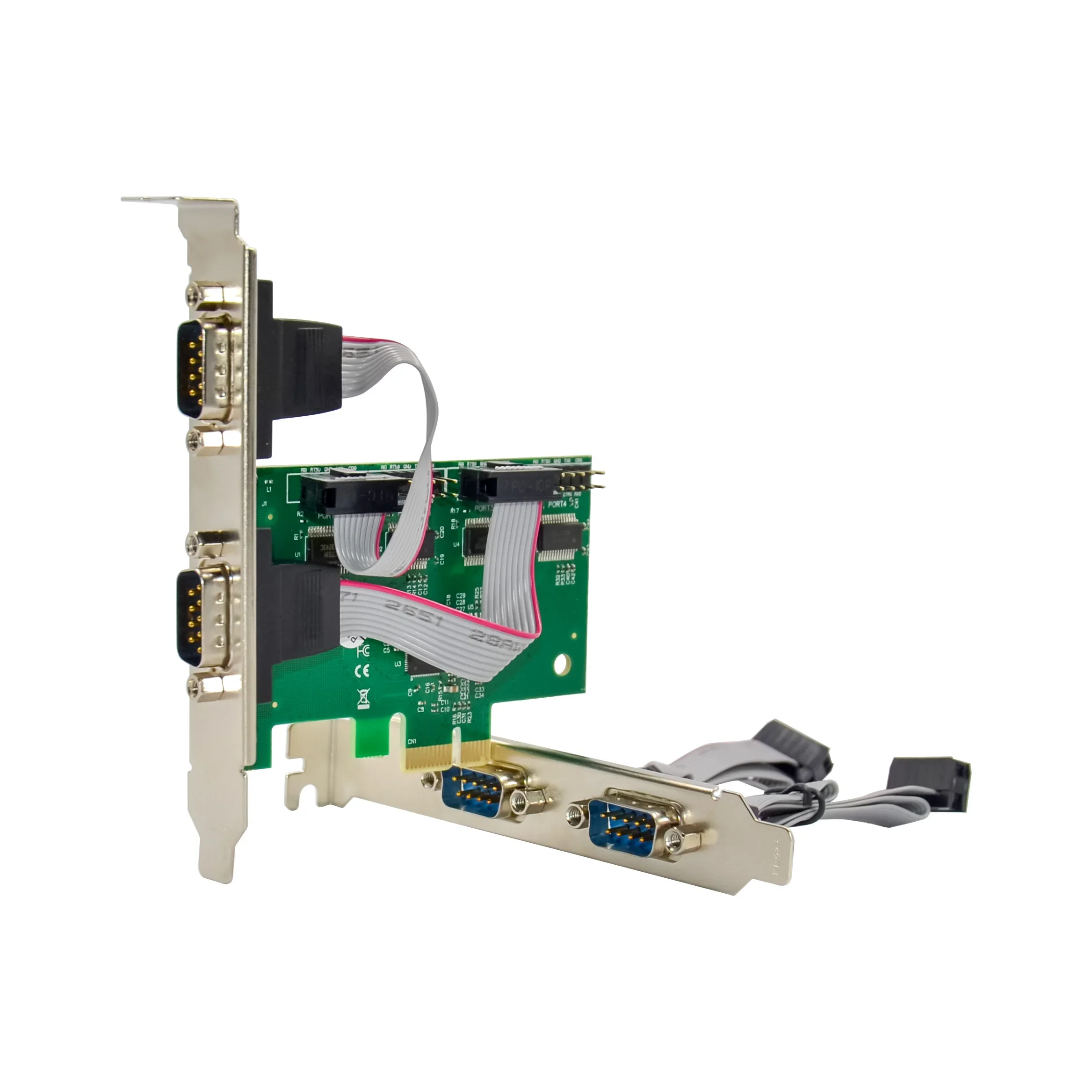 PCIE ASIX 99100 Chip 4S 4 puertos com DB9 RS232 Tarjeta de puerto serie Tarjeta controladora PCI Express 4 puertos adaptador de rs-232 a pci-e - imagen 3