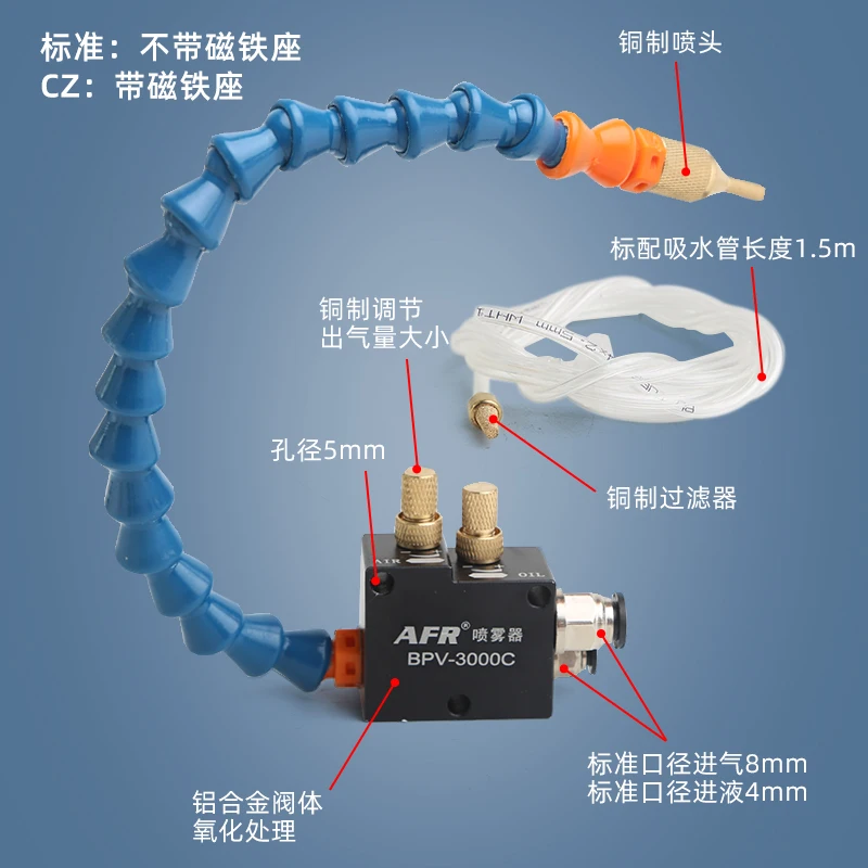Torno neumático, mecanizado, pulverizador de refrigeración, fresadora, fluido de corte, máquina de grabado universal, pulverizador, tubería de agua, bomba de aceite - imagen 3