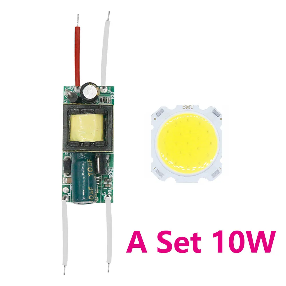 Juego de bombillas led de 10W con controlador, placa de aluminio para lámpara de luz led, lámparas de luz descendente para bricolaje