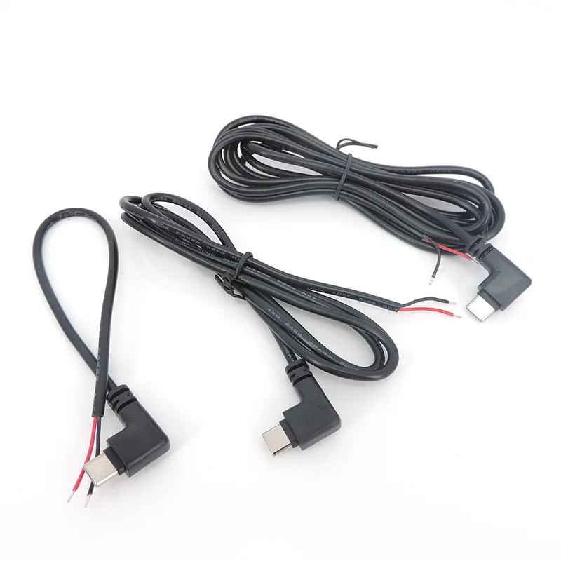Cable de 2 y 4 pines USB 2,0 tipo C macho hembra codo tipo c Cable conector de clavija de ángulo recto USB C DIY reparación carga de datos M20 - imagen 4
