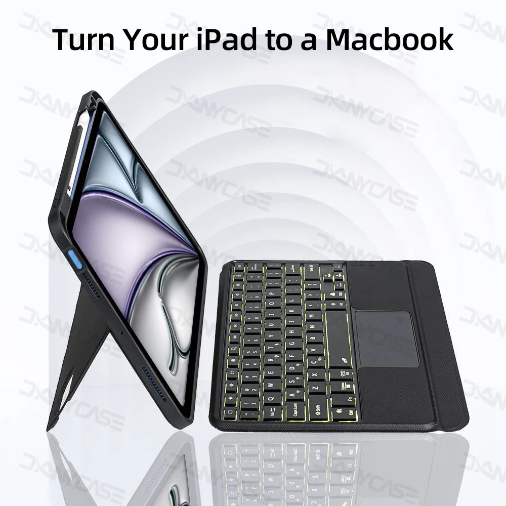 Para 2024 iPad Air 11 M2 funda con teclado mágico compatible con iPad Pro13/11 M4, Air 4/5 10,9 10th 7/8/9th 10,2 Pro 12,9 funda con teclado - imagen 4