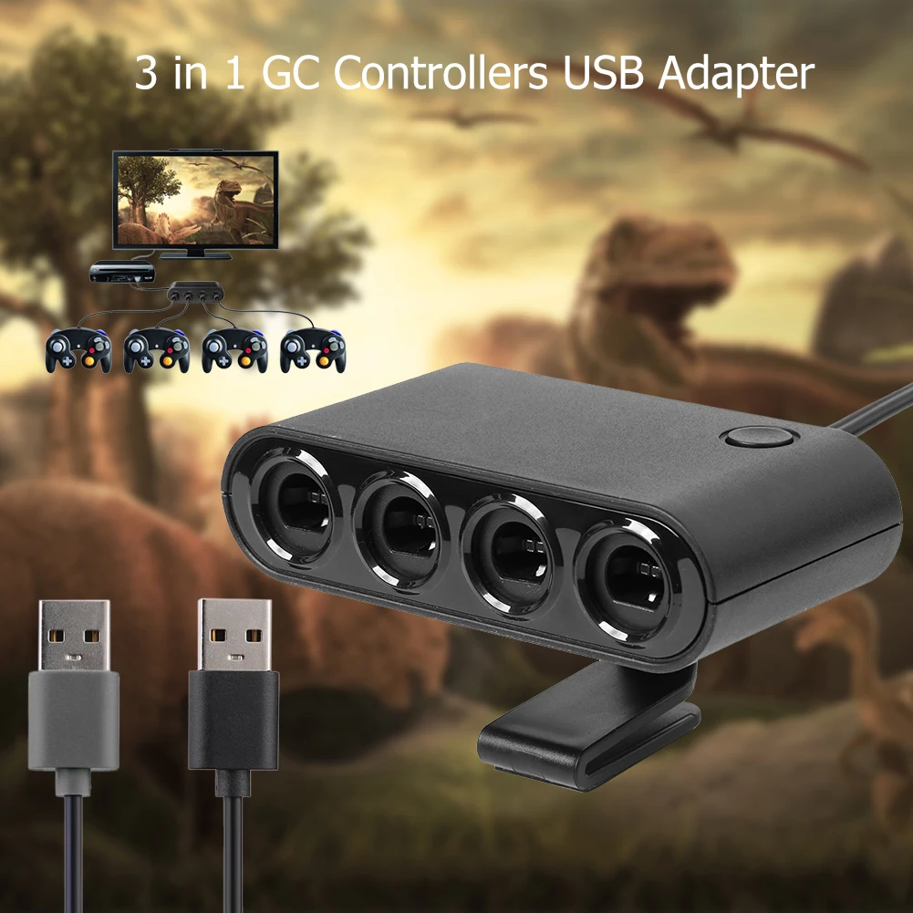 Convertidor de 4 puertos para controlador GameCube GC, adaptador USB apto para Nintendo Switch Wiiu/consola de PC, juego de lucha