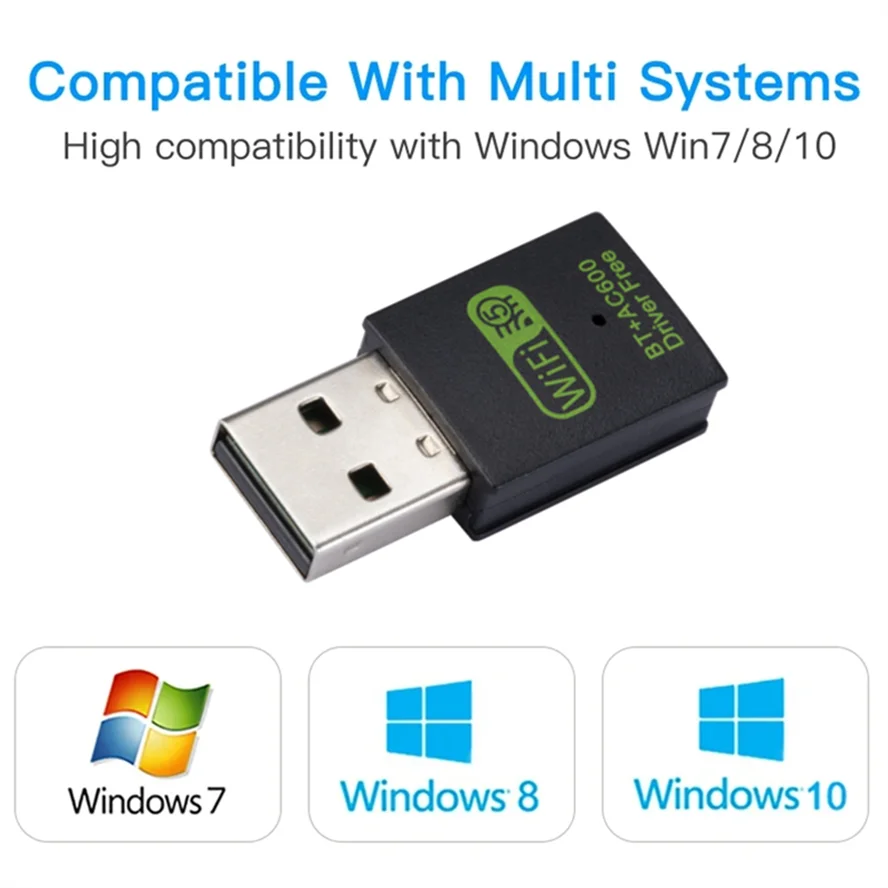Adaptador USB WiFi Bluetooth de 600Mbps banda Dual 2,4/5,8 Ghz receptor externo inalámbrico WiFi Dongle 150Mbps para PC/portátil/escritorio - imagen 5