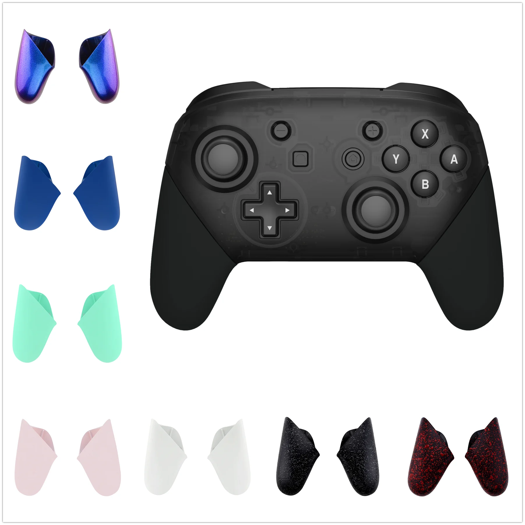 eXtremeRate Empuñaduras de Repuesto Accesorios de Carcasa para Controlador Nintendo Switch Pro - Blanco