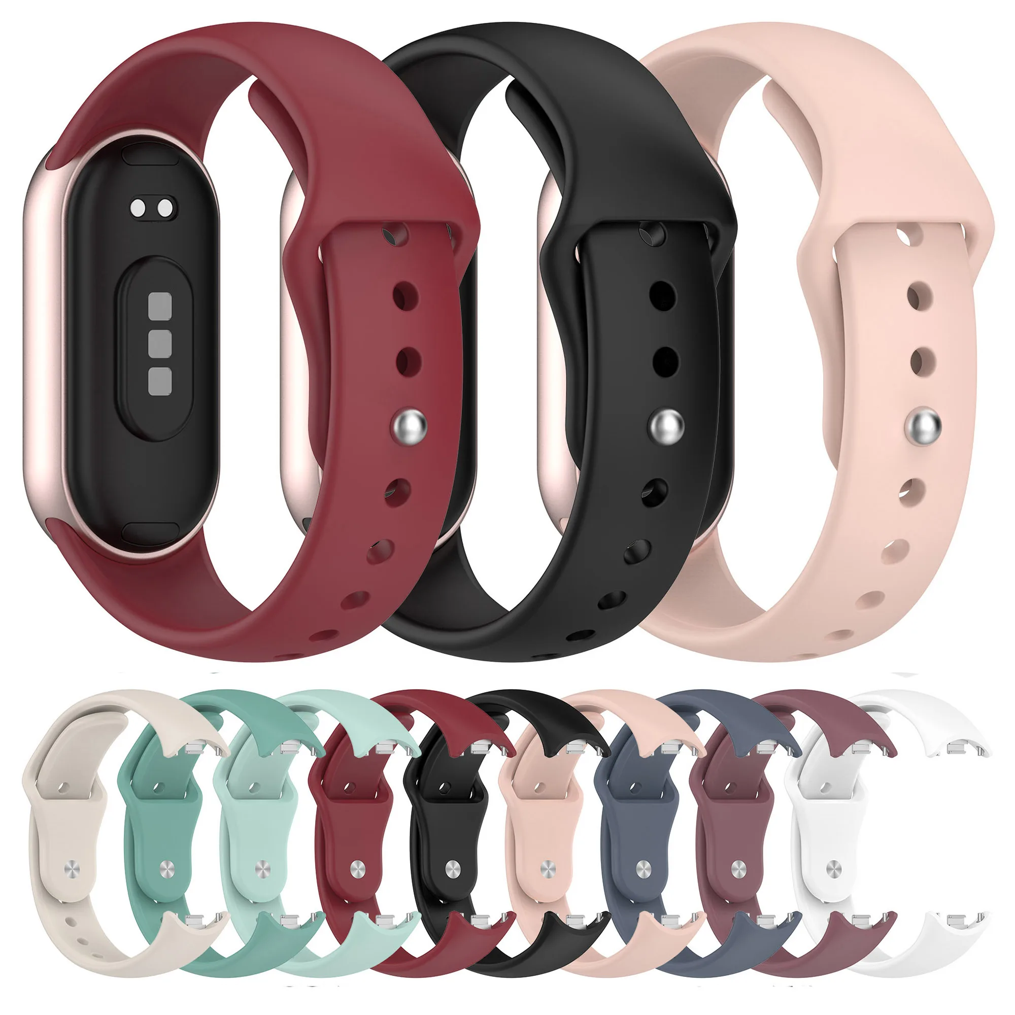 Correa de muñeca de silicona para Xiaomi Mi Band 10/9/8 NFC pulsera inteligente