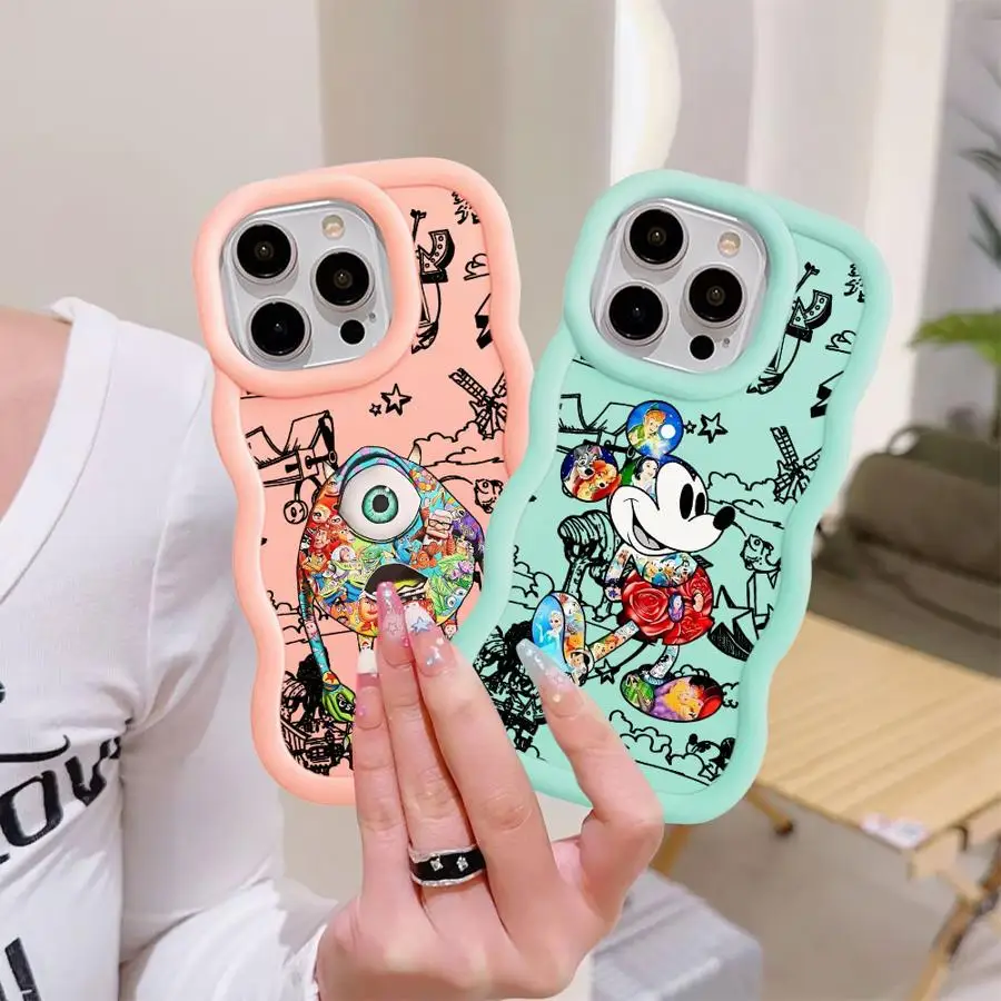 Funda de teléfono suave de Mickey Minnie de Disney para iPhone 14 16 Pro Max 17 Air 11 8 12 13 15 Plus XR