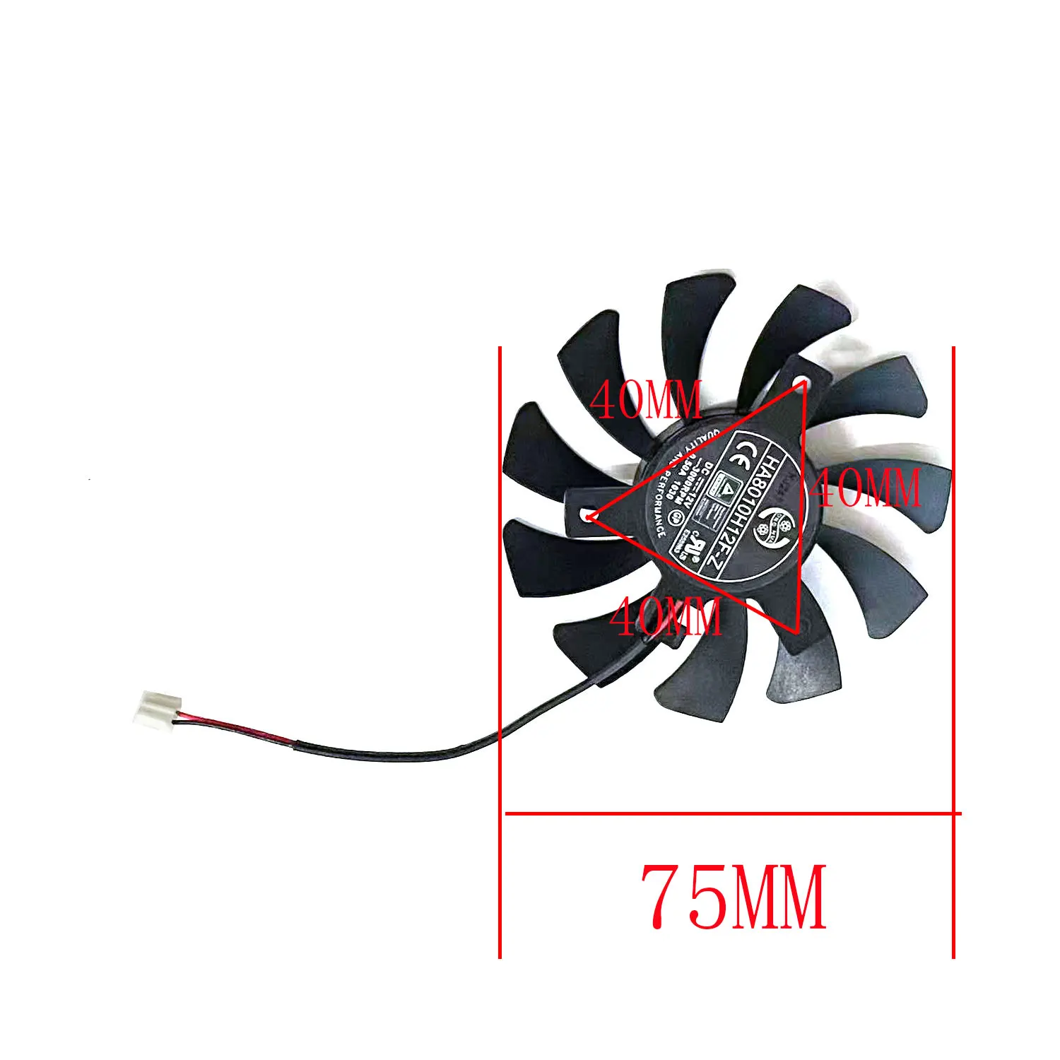 Ventilador HA8010H12F-Z GTX 1030 de 75MM y 2 pines para refrigeración de tarjetas gráficas MSI Geforce GTX 750Ti 750 N740 GTX730 GTX740 R7 250 - imagen 2