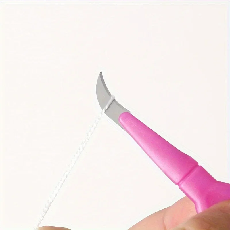 Removedor de hilo de coser con mango de plástico púrpura, cortador de hilo adecuado para proceso de costura, trabajo de hilo de aguja, 2 uds. - imagen 5