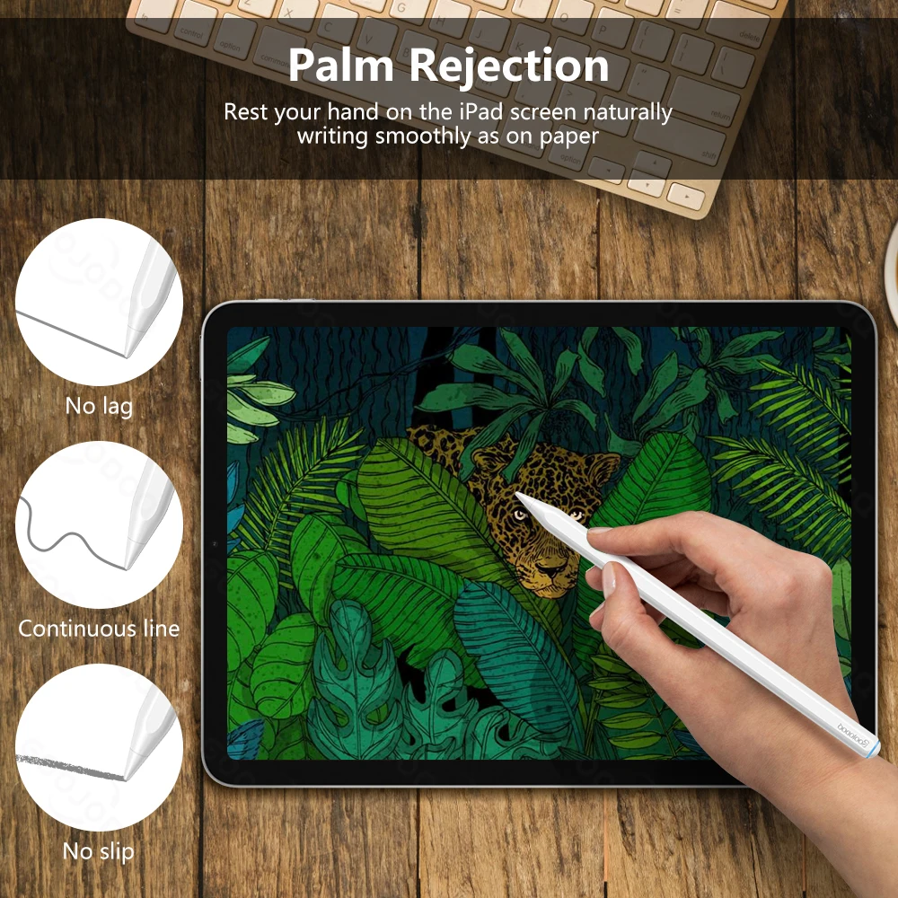 Lápiz Óptico con Rechazo de Palma, Lápiz de Inclinación, Carga Inalámbrica, Bolígrafo para Apple Pencil 2 1 iPad Air 4 5 Pro 11 12.9 Mini 6 - imagen 5