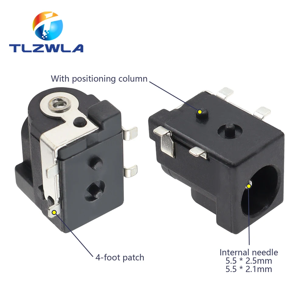 10 Uds DC-050 SMD DC-005 5,5X2,1 DC005 5,5*2,5mm conector de alimentación CC 5,5x2,1 MM enchufe DC050 - imagen 3