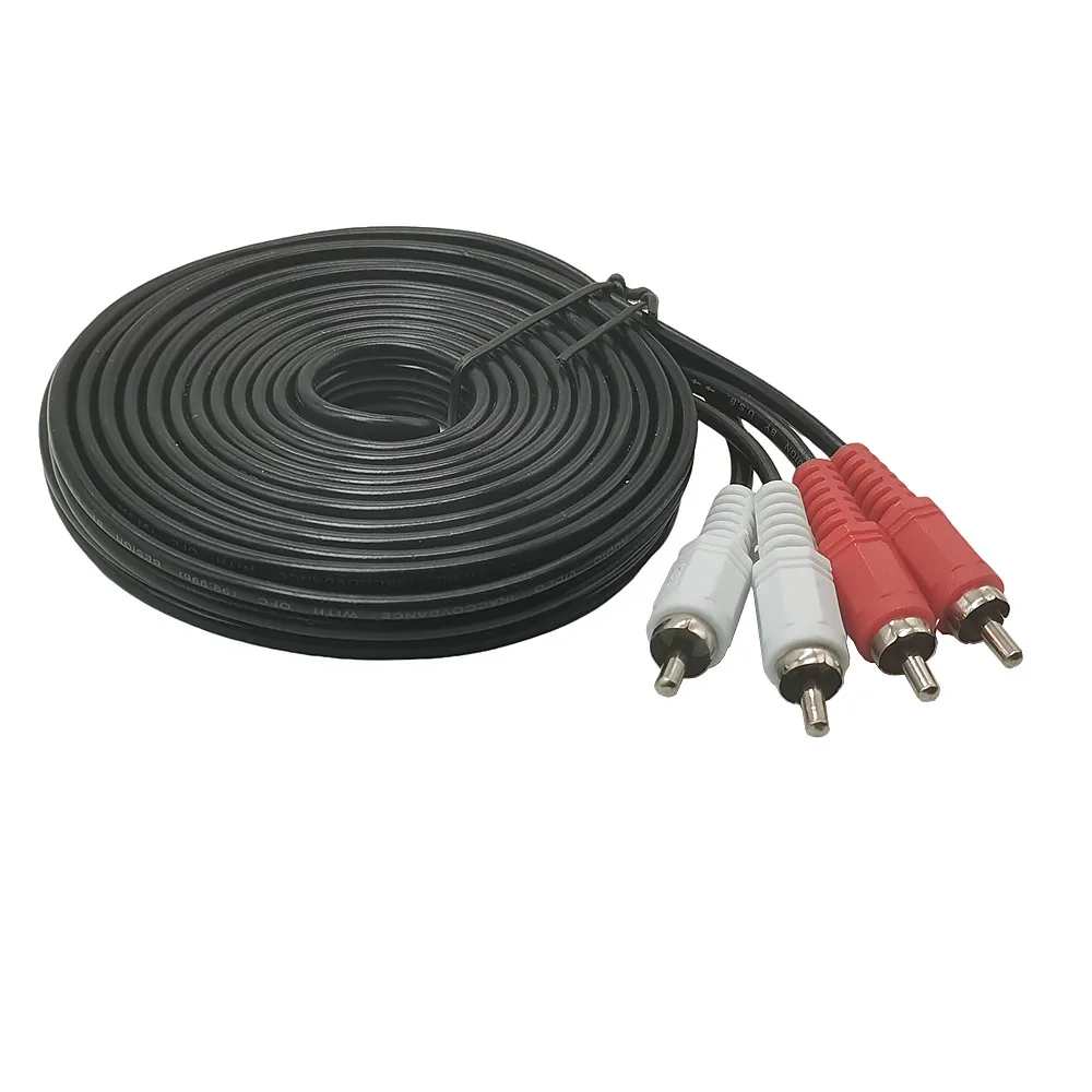 Cable estéreo 2 RCA macho a 2RCA macho, Cable de Audio estéreo para amplificadores de HDTV de cine en casa, sistemas Hi-Fi, 1,5 M, 3M, 5M - imagen 2