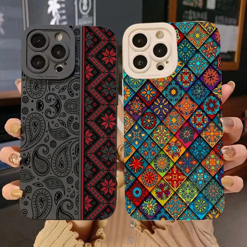 Funda de teléfono con patrón de tótem Vintage para Xiaomi Poco F6 F5 X5 M6 Pro Mi 14T 13T 12T Pro 14 13 12 11 Lite 5G NE, funda suave a prueba de golpes