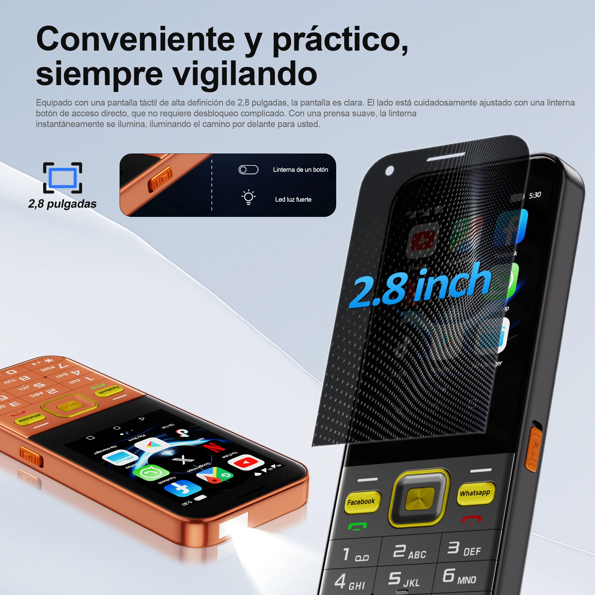 SERVO F7 Ultra 4G botón Smartphone sistema Android 2GB RAM 16GB ROM WhatsAPP WiFi Hotspot FM 2,8 "pantalla táctil 2 SIM teléfono inteligente - imagen 3