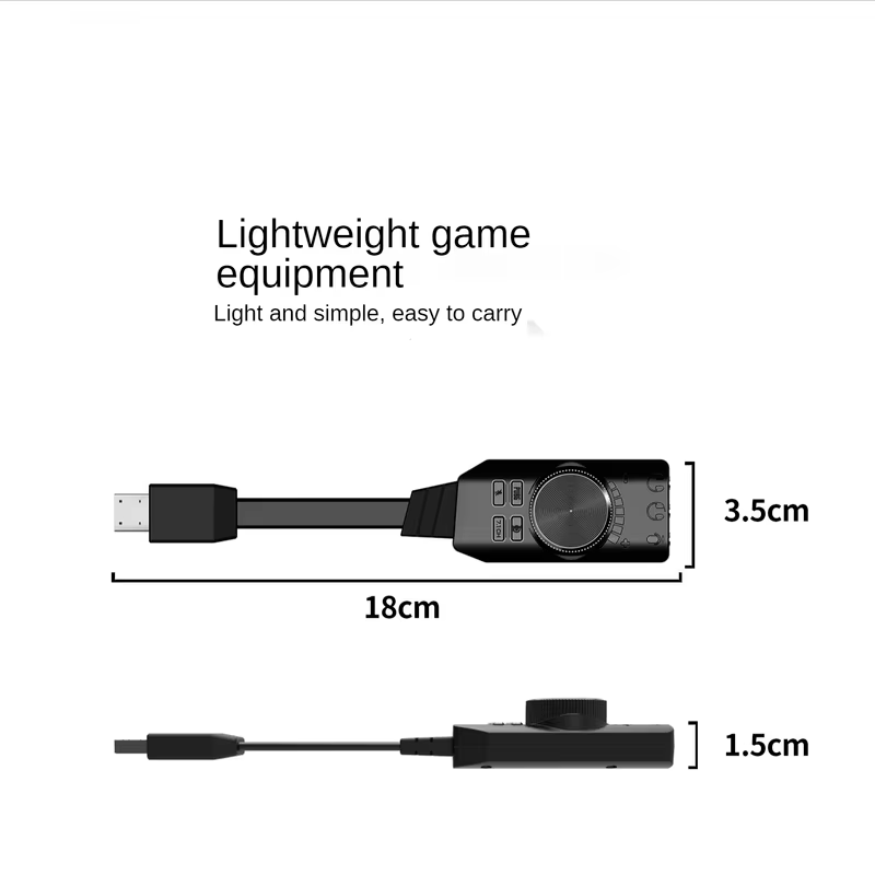 Tarjeta de sonido de juego de ordenador USB externa de 7,1 canales para PUBG Gaming, tarjeta de Audio externa de 3,5mm, adaptador USB Plug and Play para PC y portátil - imagen 4