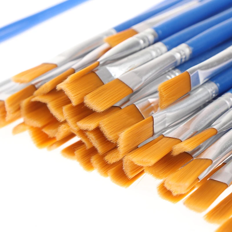 Pinceles planos para pintar, accesorios esenciales para pintar, suministros de arte, volumen pequeño, 50 piezas - imagen 2