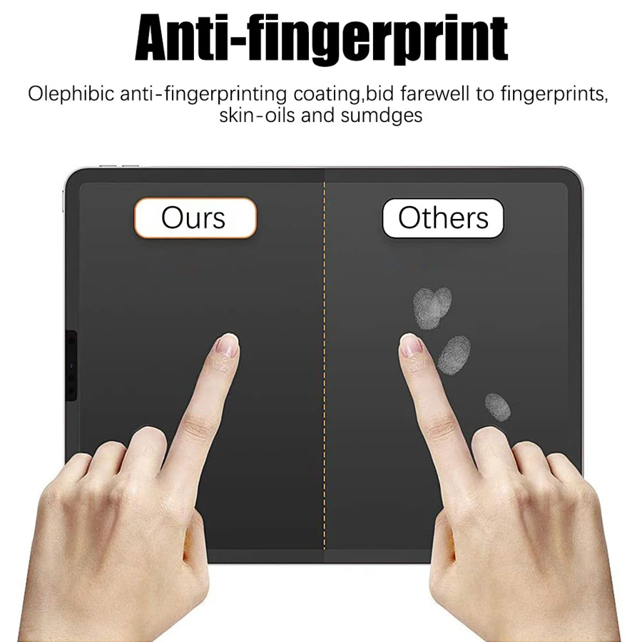 Protector de pantalla para Ipad, película mate de papel de tacto similar a la piezas, para modelos Air 11 Pro, 13, 2024, 10. ª, 9. ª, 8, 7, 6, Air 5, 4 Pro, 11, 12,9, 10,5, sin cristal, 2 uds. - imagen 3
