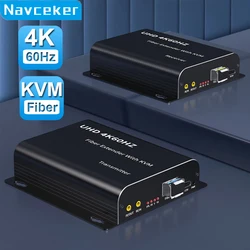 Navceker Extensor Fibra Óptica HDMI KVM USB Audio