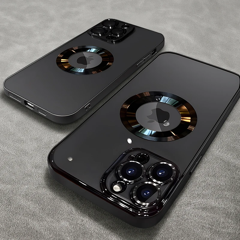 Moda para fundas Magsafe para iPhone 15 14 13 12 11 Pro Max Plus funda magnética chapada cubierta de carga inalámbrica de silicona suave transparente - imagen 2