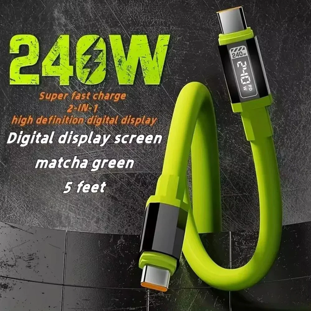 Cable USB tipo C PD 240W, cargador de teléfono móvil de carga rápida, Cable de datos para iPhone, Samsung, Xiaomi, Huawei, Cable rápido USB C a USB C - imagen 2