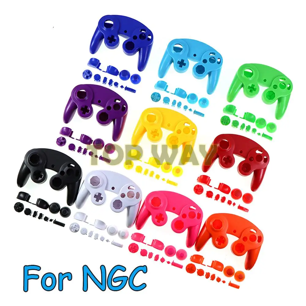 1 Juego de accesorios protectores para Nintendo NGC Gamecube, cubierta de carcasa transparente, carcasa de botón con mango