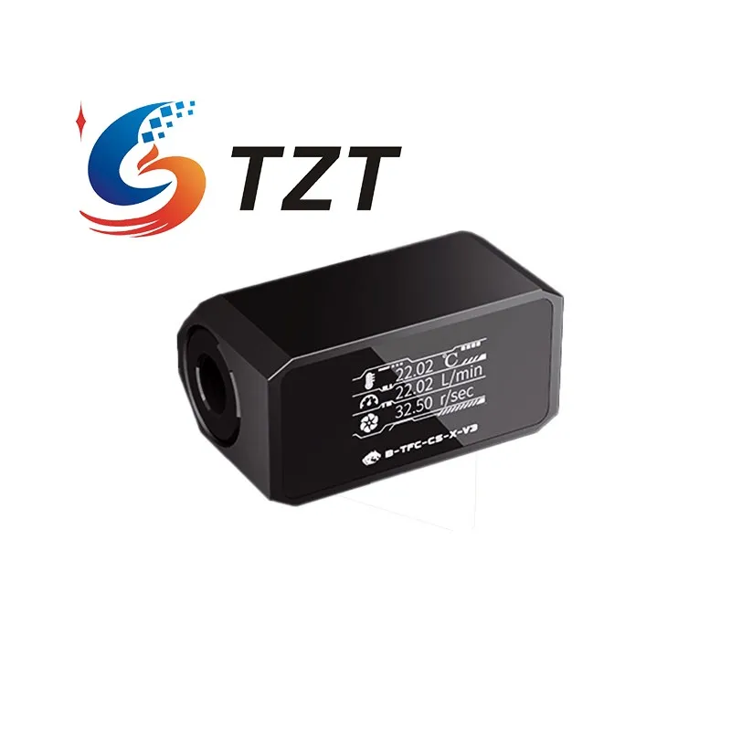 TZT B-TFC-CS-X-V3 1-30LPM Sistema de enfriamiento de agua Monitor Medidor de flujo Termómetro con HD OLED 5-12VDC