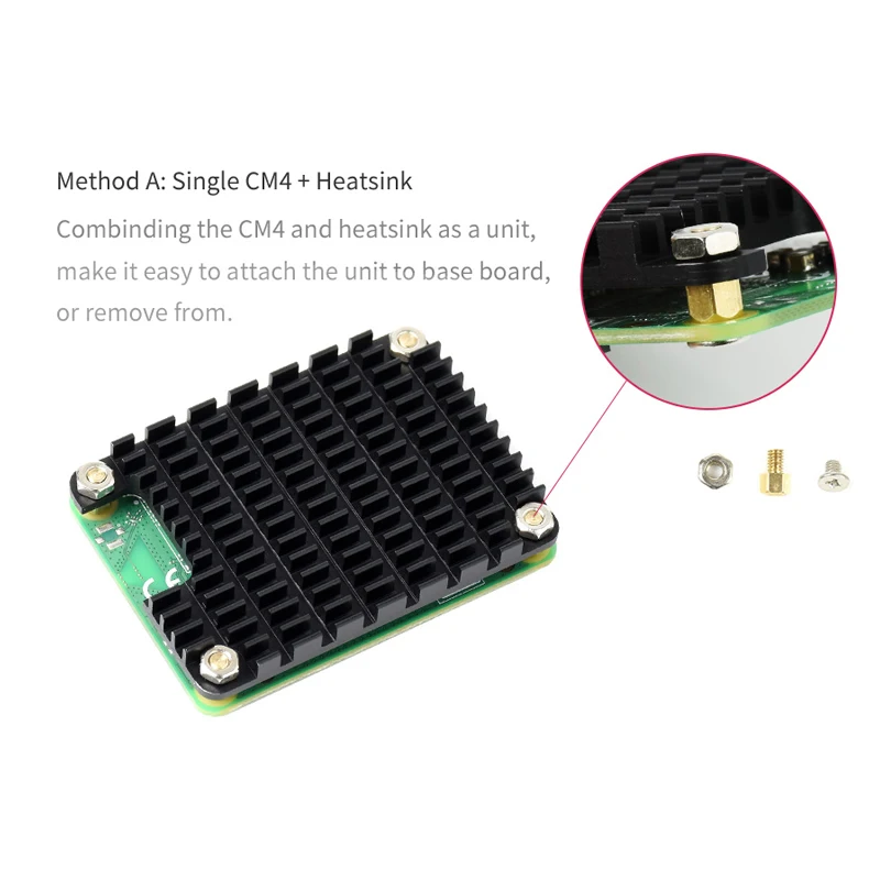 Disipador de calor de aluminio para Raspberry Pi CM4 RPI, módulo de cómputo 4 + almohadillas térmicas de silicona, radiador de refrigeración pasivo para placa CM4, 10 Uds. - imagen 5
