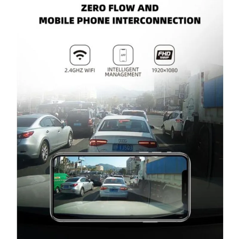 KL206 Mini cámara de salpicadero oculta 1080P HD unidad de vehículo vídeo automático DVR Android IOS teléfono móvil Wifi conexión inteligente grabadora de cámara de coche - imagen 3