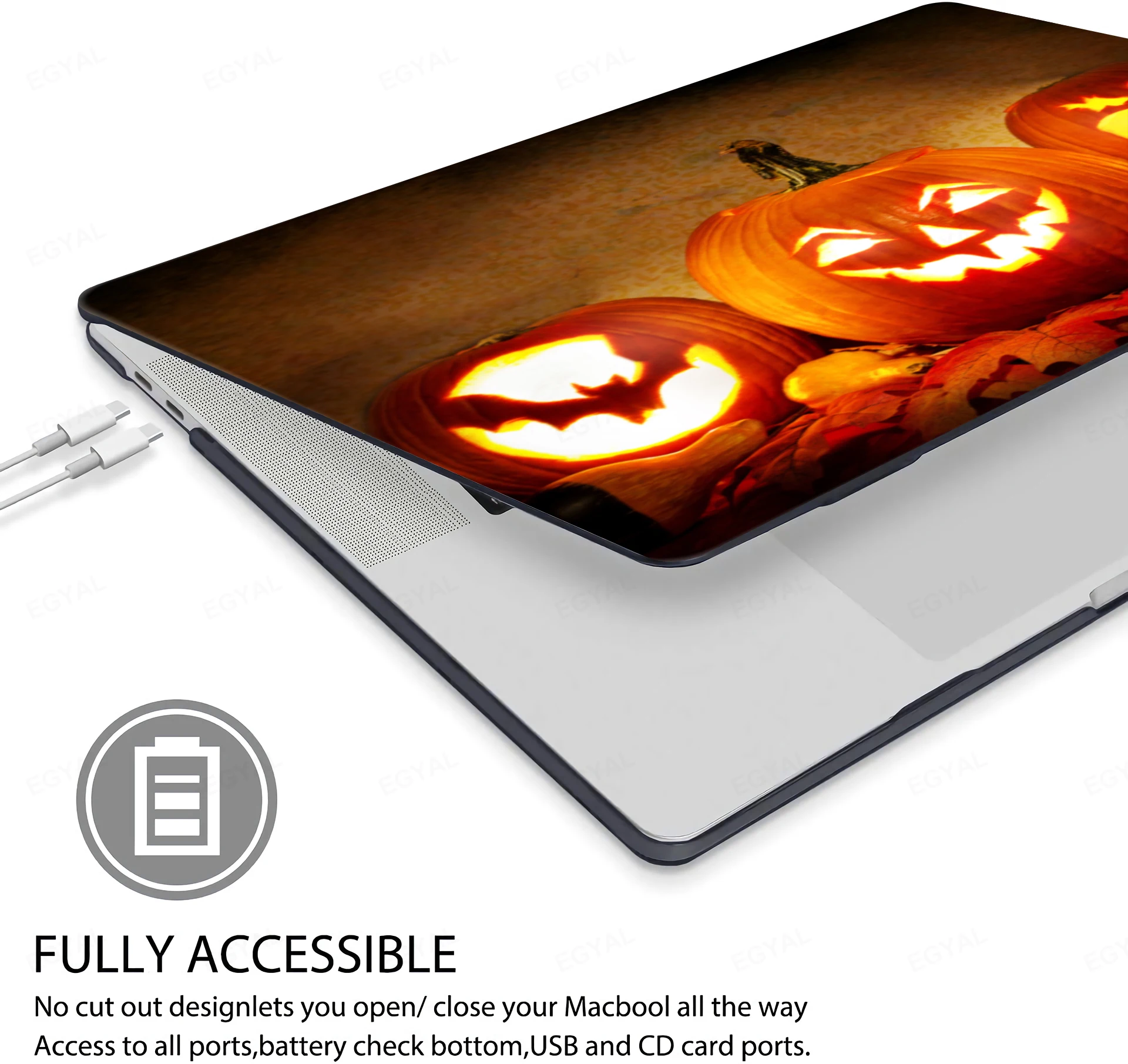 Funda para ordenador portátil de Halloween, cubierta para Macbook Pro 13, 2020, 2022, A2338, 2023, M2, 15, Air 13,6, Pro 14, A2442, 2021, Macbook Air 13 - imagen 4