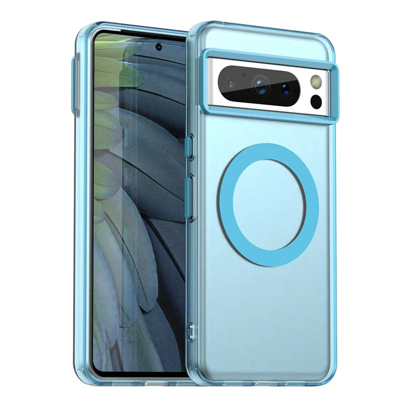 Funda de teléfono mate magnética para Google Pixel 8 Pro, Funda trasera con carga inalámbrica Magsafe para Pixel 8 8a, sensación de piel, Funda чехол