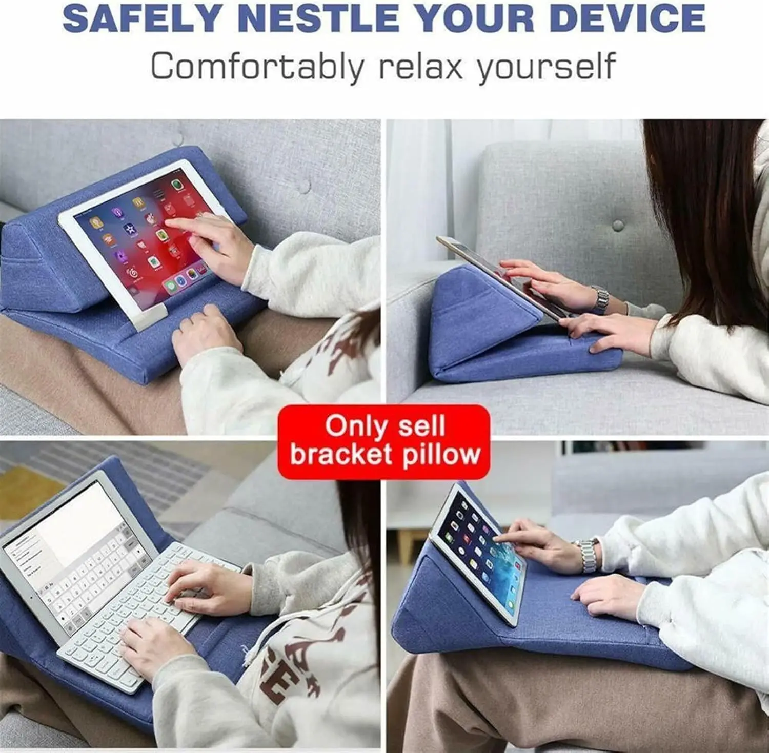 Soporte de almohada para tableta multiángulo para el nuevo dispositivo de teléfono con pestaña IPad Air Pro Galaxy de hasta 13 pulgadas soporte para tableta para escritorio de regazo de cama - imagen 5