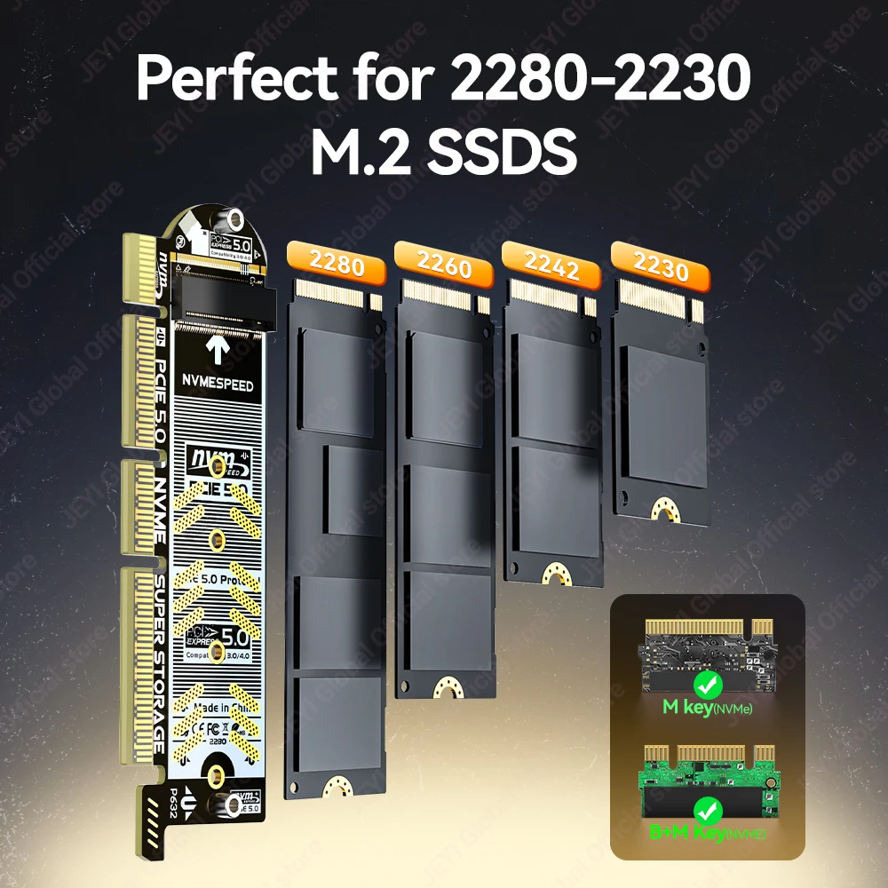 JEYI Adaptador M.2 NVMe a PCIe con Disipador de Aluminio - imagen 5