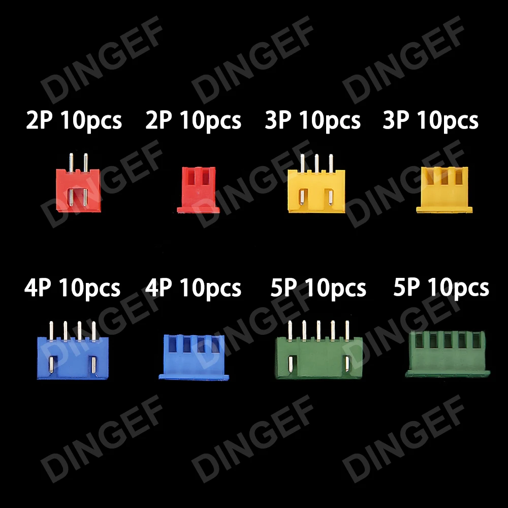 230 Uds 4 colores 2P 3P 4P 5P XH2.54 terminales de 2,54mm enchufe macho hembra XH 2,54mm kit de conector Pin recto - imagen 2