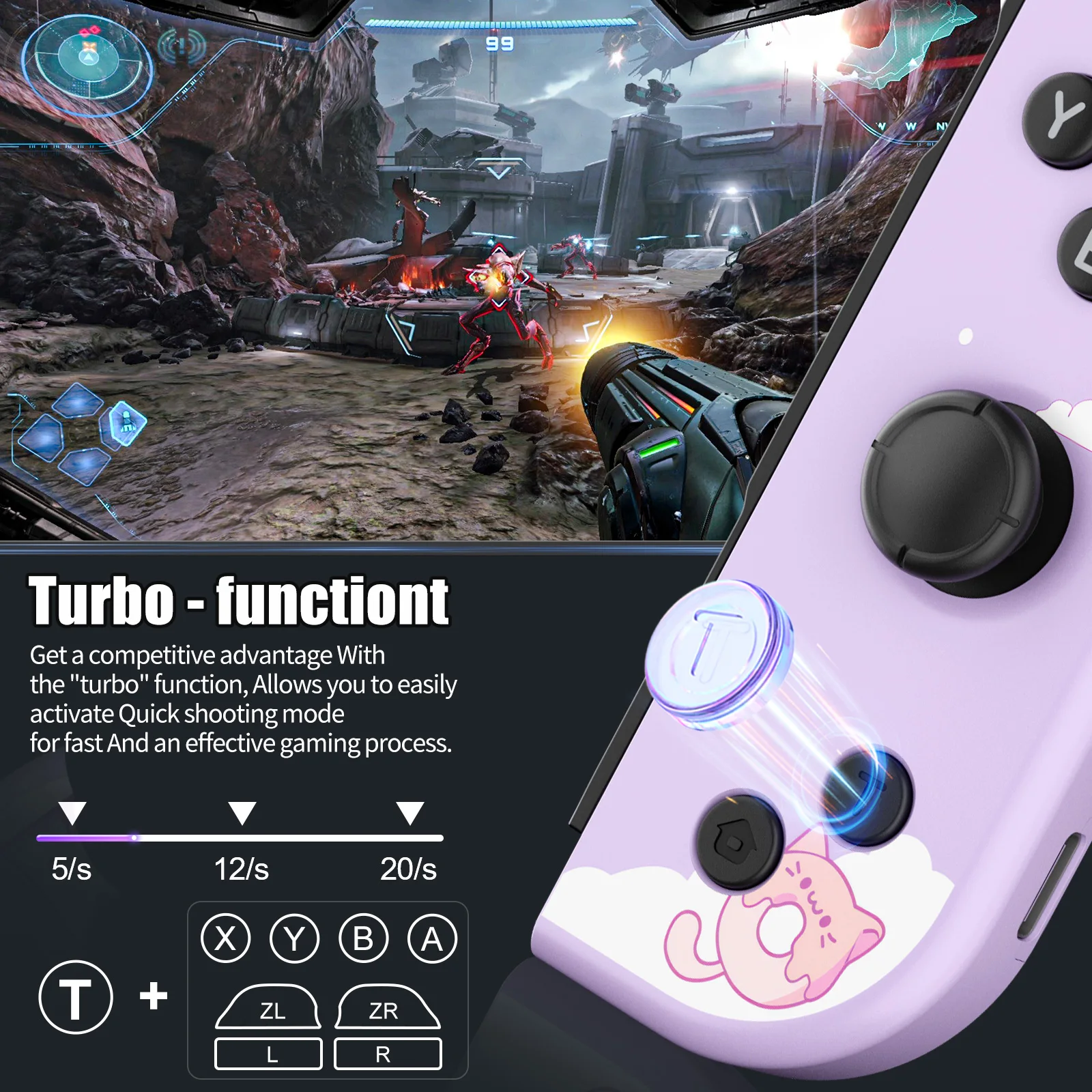Mini Joypad para Nintendo Switch/Ios/Android/Pc Gamepad para mando a distancia con función de despertador Control de movimiento/doble vibración - imagen 2